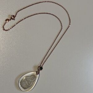 Sterling Silver Buddha Pendant with Clear Crystal and Cubic Zirconia Necklace